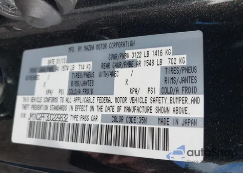 2013 Mazda Mx-5 Miata Grand Touring из США, поврежденный, VIN JM1NC2PF3D0229832